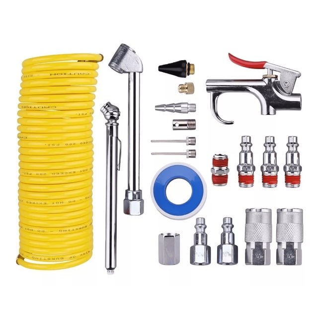 Kit De Accesorios Para Compresor De Aire, 20 Piezas Amarillo/Plata