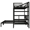 thumbnail image 5 of Twin over Twin & Twin Bunk Beds for 3, Twin XL over Twin & Twin Bunk Bed Metal Triple Bunk Bed with Desk & Shelves, Space Saving/Noise Reduction, Black, 5 of 10
