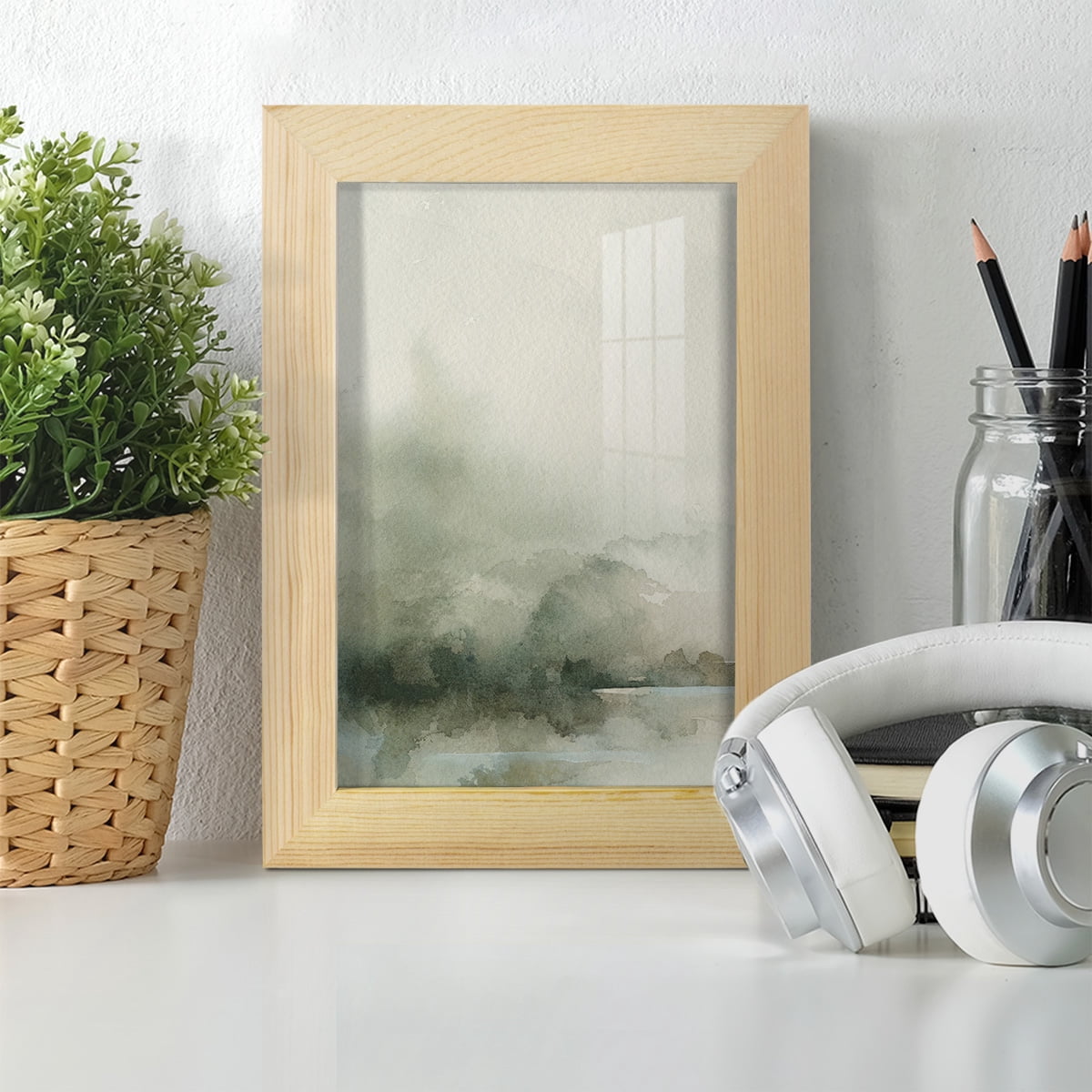 Heavy Fog I - Framed Print w/glass - Natural Wood