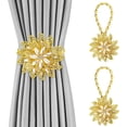 thumbnail image 1 of Crystal Curtain Tiebacks, 2 Pack Star Style Curtain Holdbacks Diamond Clips with Stretchy Wire Rope for Home Office Decoration, 1 of 7