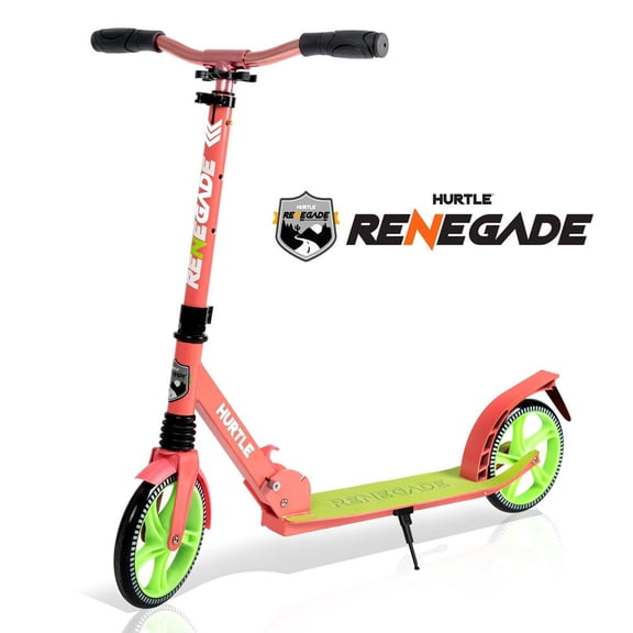 Lightweight and Foldable Kick Scooter - Adjustable Scooter for Teens and Adult, Alloy Deck with High Impact Wheels (Watermelon)
