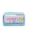 thumbnail image 2 of Chenille Letter Clear Makeup Bag Large Preppy Patch Stuff Cosmetic Bag with Zipper Nylon Travel Makeup Pouch Transparent PVC Waterproof Toiletry Organizer Storage for Women Girls, 2 of 3
