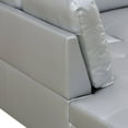 thumbnail image 6 of MAYEERTY 103.5" Modern Semi PU Leather 3-Piece Couch Set - Silver Shimmer, Chic Living Room Seating, 6 of 13