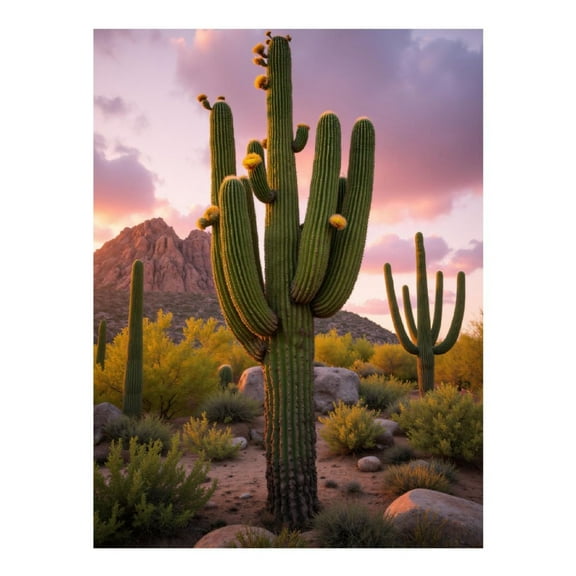 Diamond Art Kit for Adults, Desert Sunset Cactus Landscape Diamond Painting for Adults Beginners, DIY Diamond Art Painting Kits, 5D Diamond Painting Crafts for Home Decor 12x16 Frameless