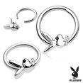 thumbnail image 1 of Captive Hoop Rings with Black Gem Eye Playboy Bunny Surgical Steel, 1 of 1