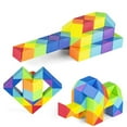 thumbnail image 6 of Rainbow Color Wedges Magic Snake Cube Twist Puzzle 3D Brain Teaser Fidget Sensory Toys, 6 of 7
