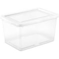 thumbnail image 2 of Caja de almacenamiento con tapa abatible, 12 uds., transparente, blanco, 5,67L, 12 uds., 2 of 2