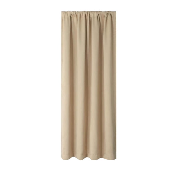 Beige Solid Color Silk Curtain With Blackout Capability For Large Window Covering Thermal Insulation For Comfort