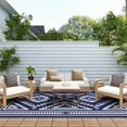 thumbnail image 2 of DEORAB Outdoor Rug for Patio 6'x9' Waterproof Mat,Reversible Plastic Camping blue & white, 2 of 5