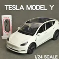 thumbnail image 2 of 1:24 Tesla Model Y Model 3 Model S Metal Alloy Diecast Toy Car Model Sound And Light Children's Toy Collectibles Birthday Gifts white-boxed, 2 of 6