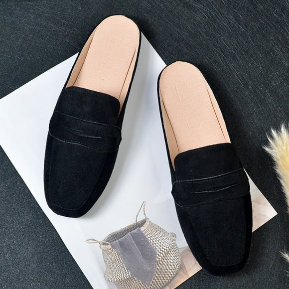 TOWED22 Women Flats,Women's Casual Flats for Women Mesh Comfortable Slip on Dressy Flats Shoes Square Toe Classic Cute Ballet Flats Shoes,Black