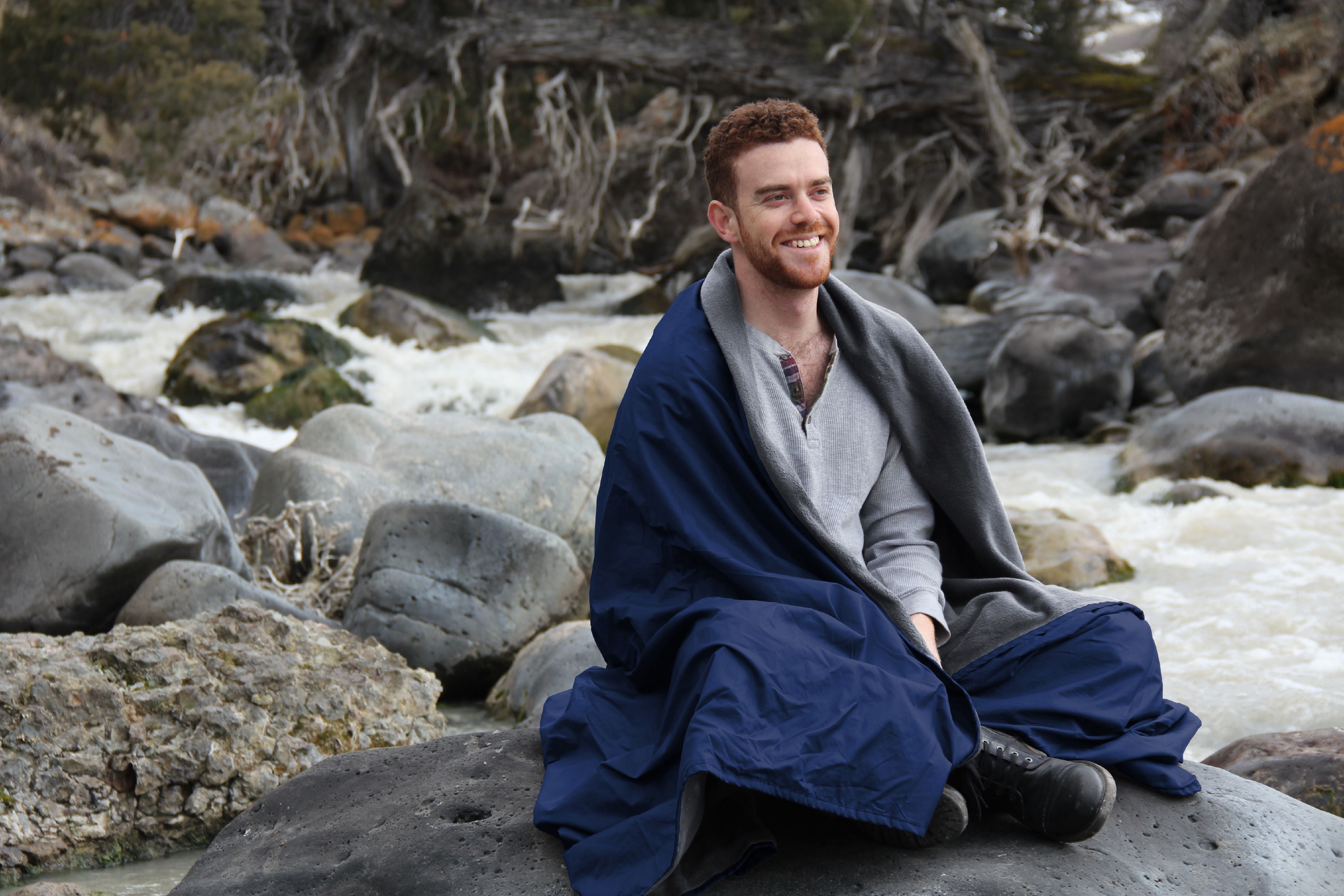 Oceas Blue, Gray Polyester Throw, 58\
