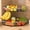 Silver, variant on 2 Tier Fruit Basket for Kitchen Counter - Detachable Metal Fruit Bowl with 2 Banana Hangers for Corner , Large Capacity Fruit Stand with Wooden Handle for Bread Fruit and Vegetable Storage- Black