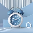 thumbnail image 2 of Large alarm clock wakes up creative mechanical metal bell, silent night light, bedroom desktop clock, 2 of 3