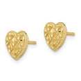 thumbnail image 2 of FB Jewels 14K Yellow Gold Heart Post with Diamond-cut Criss-Cross Earrings, 2 of 3