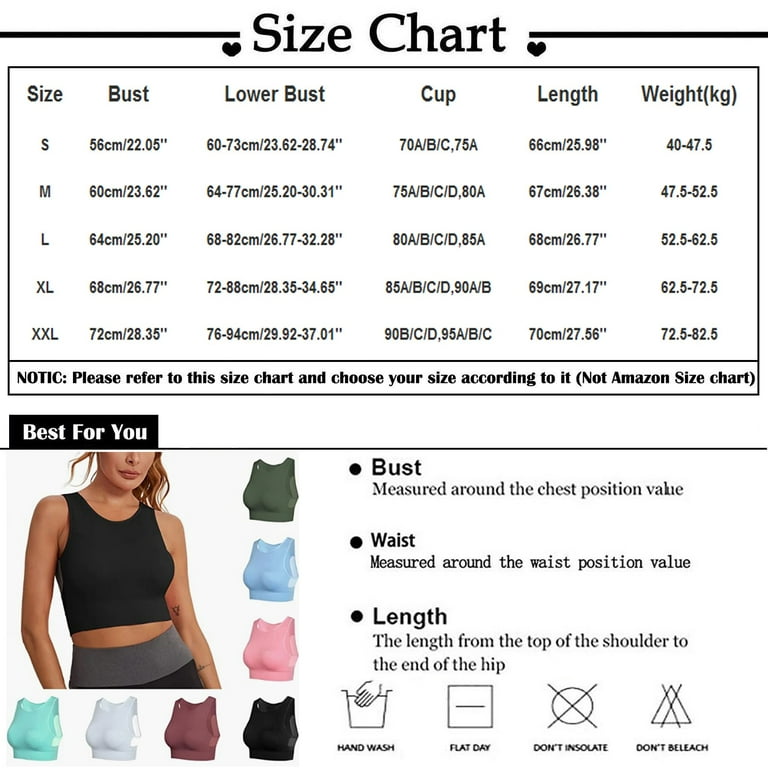 EHTMSAK Sports Bras for Women High Support Large Bust High Neck Push Up  Longline Racerback No Underwire Bras White M