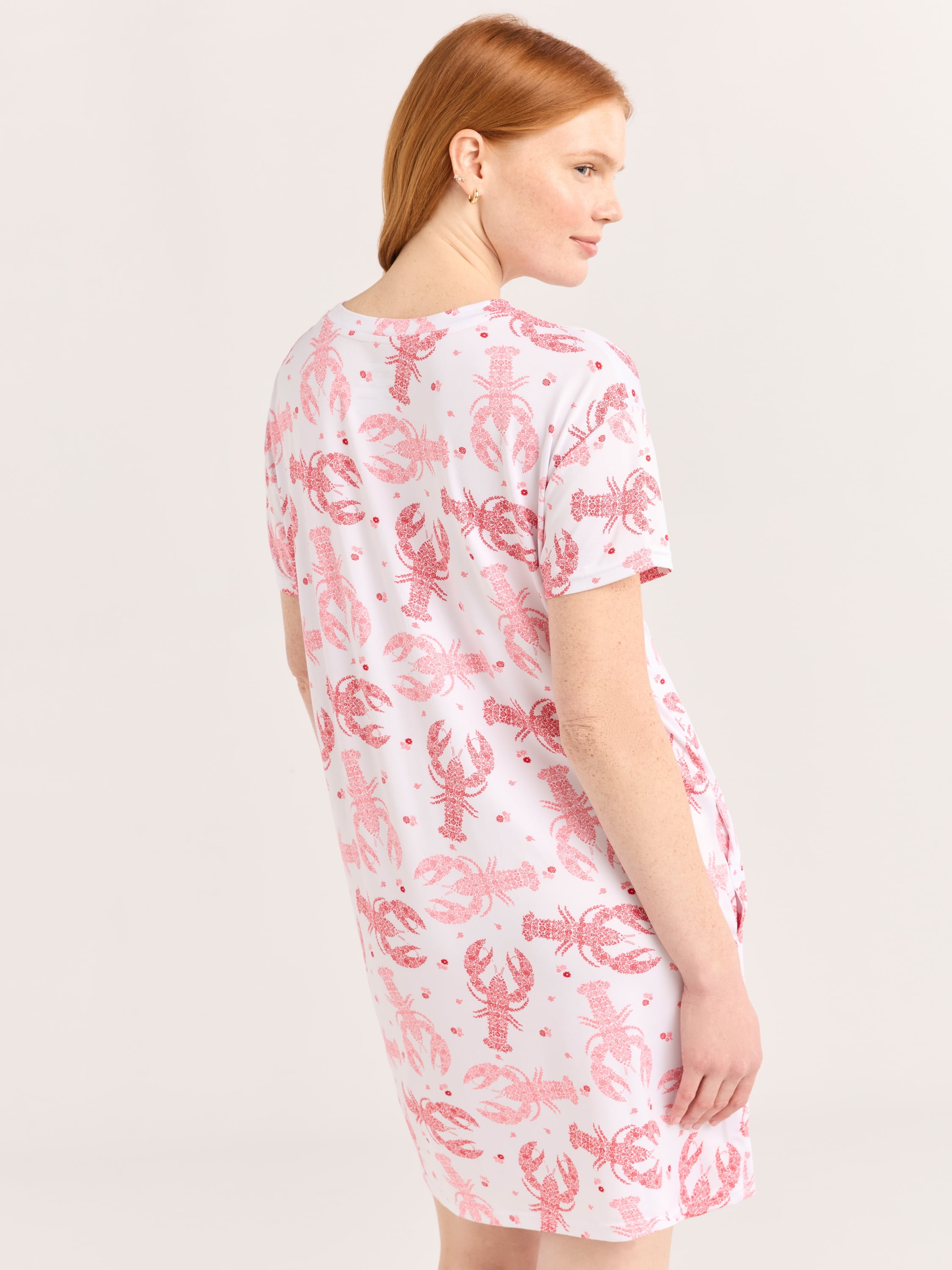 Joyspun Women's Dreamy Soft Collection Sleepshirt with Short Sleeves, Sizes S/M-2X/3X