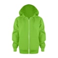 thumbnail image 2 of RTKFRFLM Kids Classic Zip-up Hoodie Solid Color Hooded Jacket Green 11-12 Years, 2 of 7