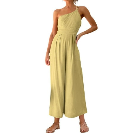 

Sngxgn One Piece Shorts Jumpsuit For Women Women s Short Sleeve Ribbed Knit Button Front Collar Romper Playsuit Bodysuit Yellow X-Large