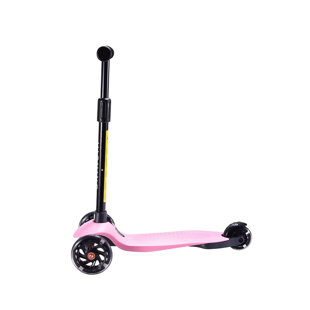 HighTech Mega GlideKick 3-Wheel Foldable Scooter With Lightup Wheels & Extendable T-Bar - Pink