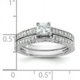 thumbnail image 4 of Sterling Silver Rhodium-plated 2-Piece CZ Wedding Set Ring QR2710, 4 of 6