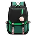 thumbnail image 1 of Fashion Casual Backpack with USB Charge Port Student Shoulder Bookbag (Black), 1 of 6