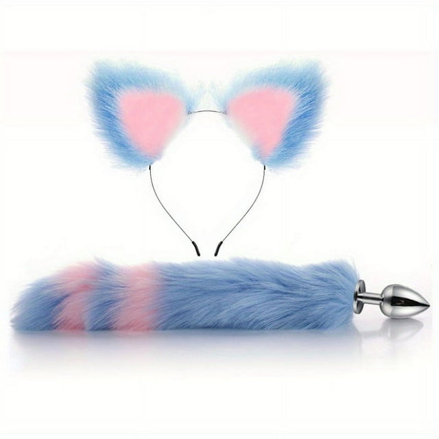 2pcs Set Sexy Anal Plug Toy, Fox Tail Design Sex Toys For Orgasm Pleasure For Men Women Couple