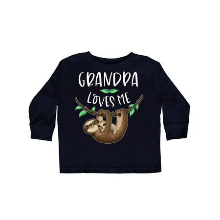 

Inktastic Grandpa Loves Me Cute Sloth and Baby Gift Toddler Boy or Toddler Girl Long Sleeve T-Shirt