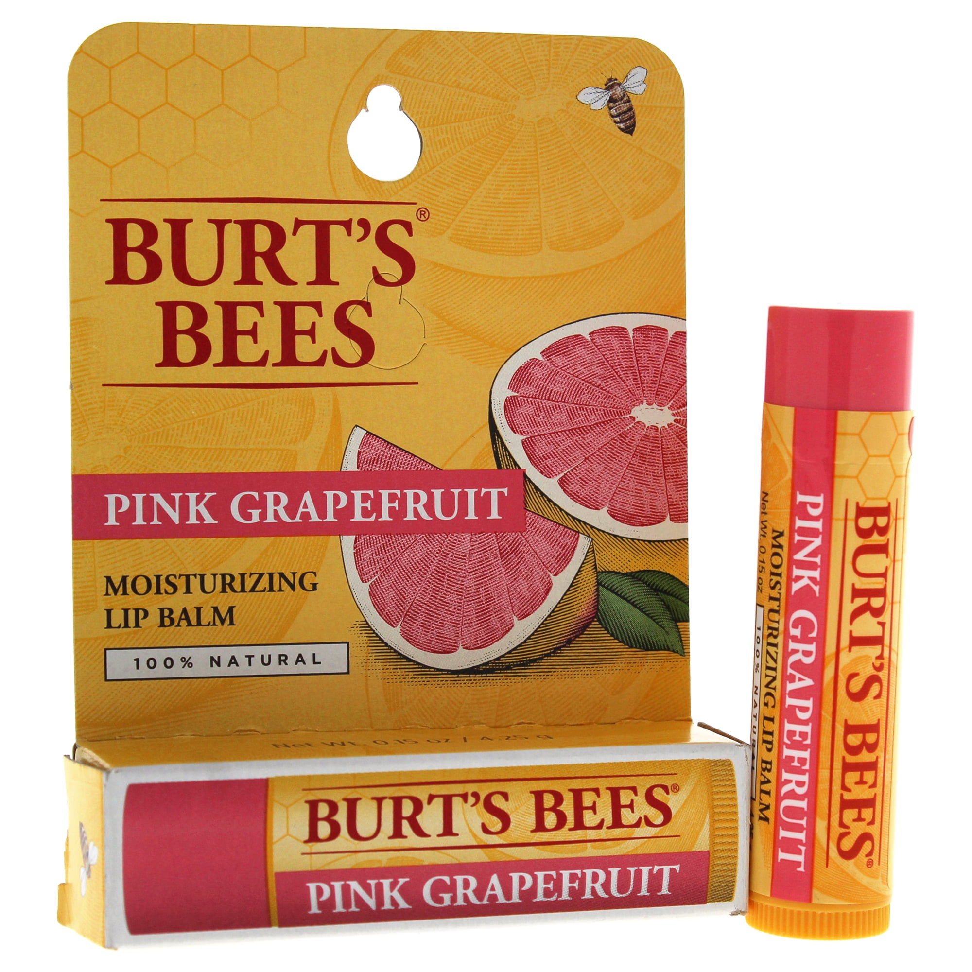 Pink Grapefruit Moisturizing Lip Balm by Burts Bees for Unisex 0.15