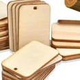 thumbnail image 4 of thinsony Blank Keychain Set Unfinished Wood Blank Tags 10m Rope DIY Crafts Keychain, 4 of 9