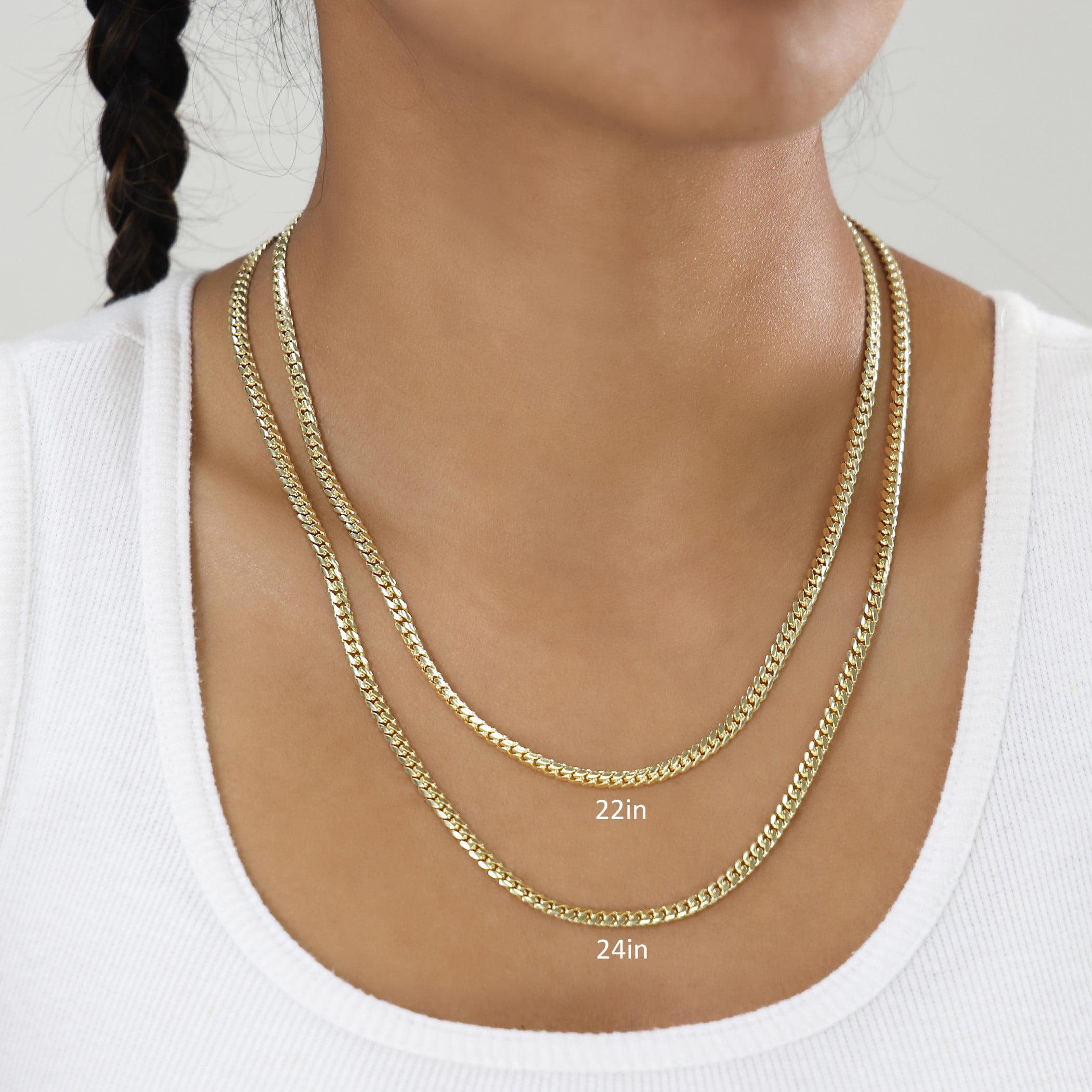 Nuragold 14k Real Yellow Gold Solid Miami Cuban Link 4mm Chain Necklace (16"-30") Italian Jewelry for Men & Women