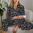 thumbnail image 6 of Zufioo Golf Accessories Women's Pajamas Set Long Sleeve Shirts & Long Pants 2 Piece Pjs Sleepwear with Pockets，Pajama Set Top With Pants，Lounge Sets Long Sleeve Sleepwear-XX-Large, 6 of 7
