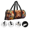 thumbnail image 3 of Balery Countryside Colorful Floral Cow Bolsa de Gimnasio para Mujeres y Hombres, Bolsa de Viaje Impermeable, Bolsa de Fin de Semana con Compartimento para Zapatos y Bolsillo Húmedo, 3 of 6