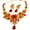 40599#, variant on UDIYO Bridal Wedding Party Red Golden Color Alloy Pendant Necklace Earrings Set