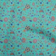 thumbnail image 1 of oneOone Cotton Flex Turquoise Blue Fabric Floral Sewing Craft Projects Fabric Prints By Yard 40 Inch Wide, 1 of 5