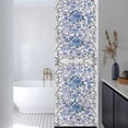 thumbnail image 3 of Boho Blue Flower Window Privacy Film, Spring Watercolor Country Floral Plant Static Cling UV Sun Blocking Heat Control Window Tint Day and Night, Non-Adhesive One Way Privacy Cover 17.7''x78.7'', 3 of 7