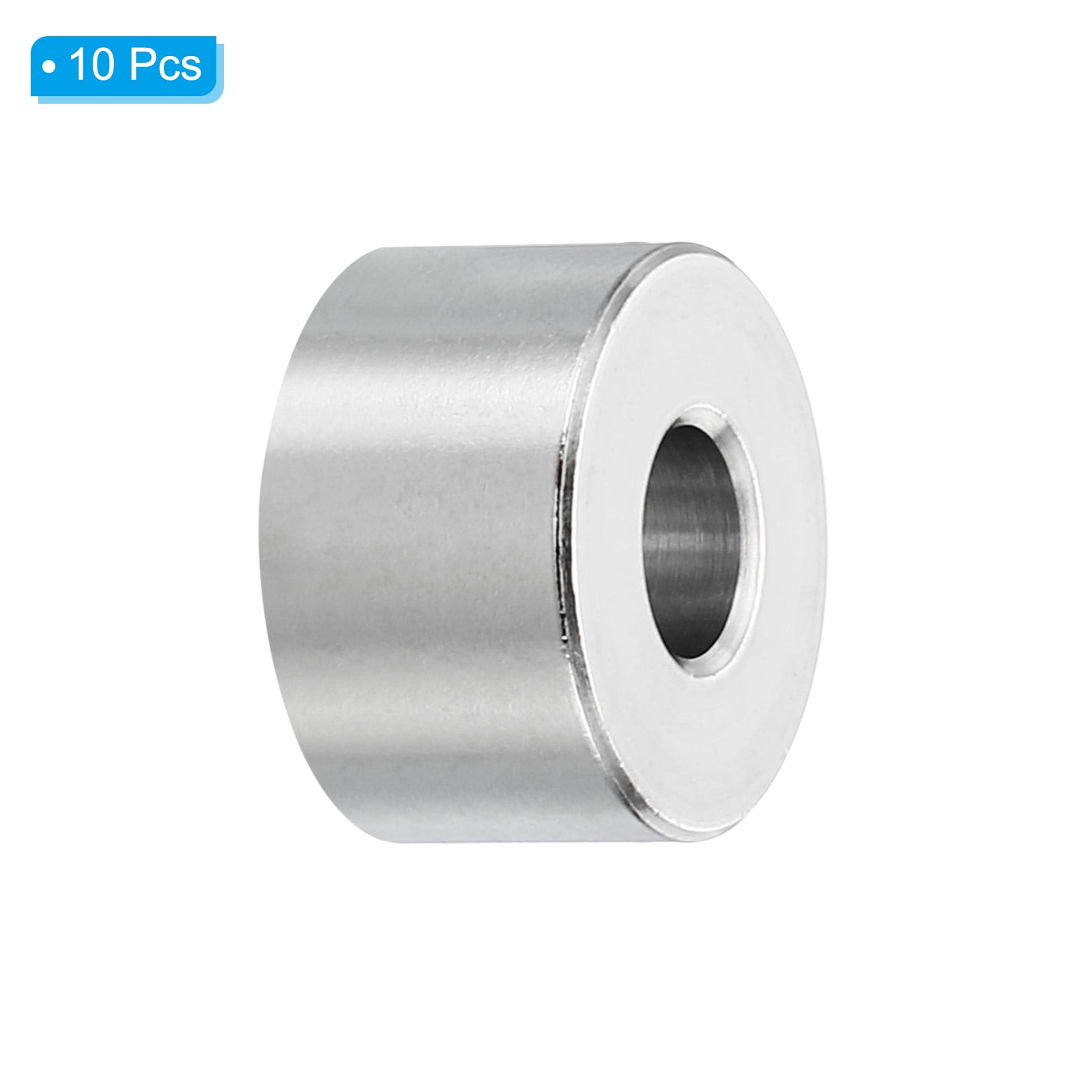 M6 Stainless Steel Spacers, 10 Pcs Metal Spacer Stainless Steel 6.2mm ID x 16mm OD x 10mm L for 1/4" or M6 Screw Bolts