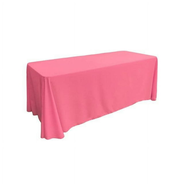 LA Linen TCpop90x132-HotPinkP38 Polyester Poplin Rectangular Tablecloth, Hot Pink - 90 x 132 in.