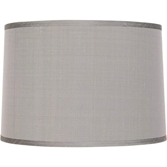 Platinum Gray Dupioni Medium Lamp Shade 15" Top x 16" Bottom x 11" High (Spider) Replacement with Harp and Finial - CSPP