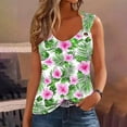 thumbnail image 2 of POIUYTR Women Summer Tank Tops Casual Scoop Neck Wide Strap Sleeveless Shirts Vintage Loose Printed Camisole, 2 of 4