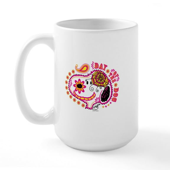 CafePress - Day Of The Dog Snoopy Face Large Mug - 15 oz Ceramic Large White Novelty Mug