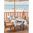 thumbnail image 2 of Outdoor Tablecloths with Umbrella Hole & Zipper, Spring Flowers 54x80 Inch Tablecloth Rectangle, Black Brown White Horse Country Vintage Waterproof Table Cloth, Patio/Pool/Picnic Table Covers, 2 of 8
