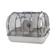 thumbnail image 3 of Jaula de transporte para animales pequeños, jaula para mascotas, jaula portátil transparente con tapa abatible para hámster. Gris, 3 of 9