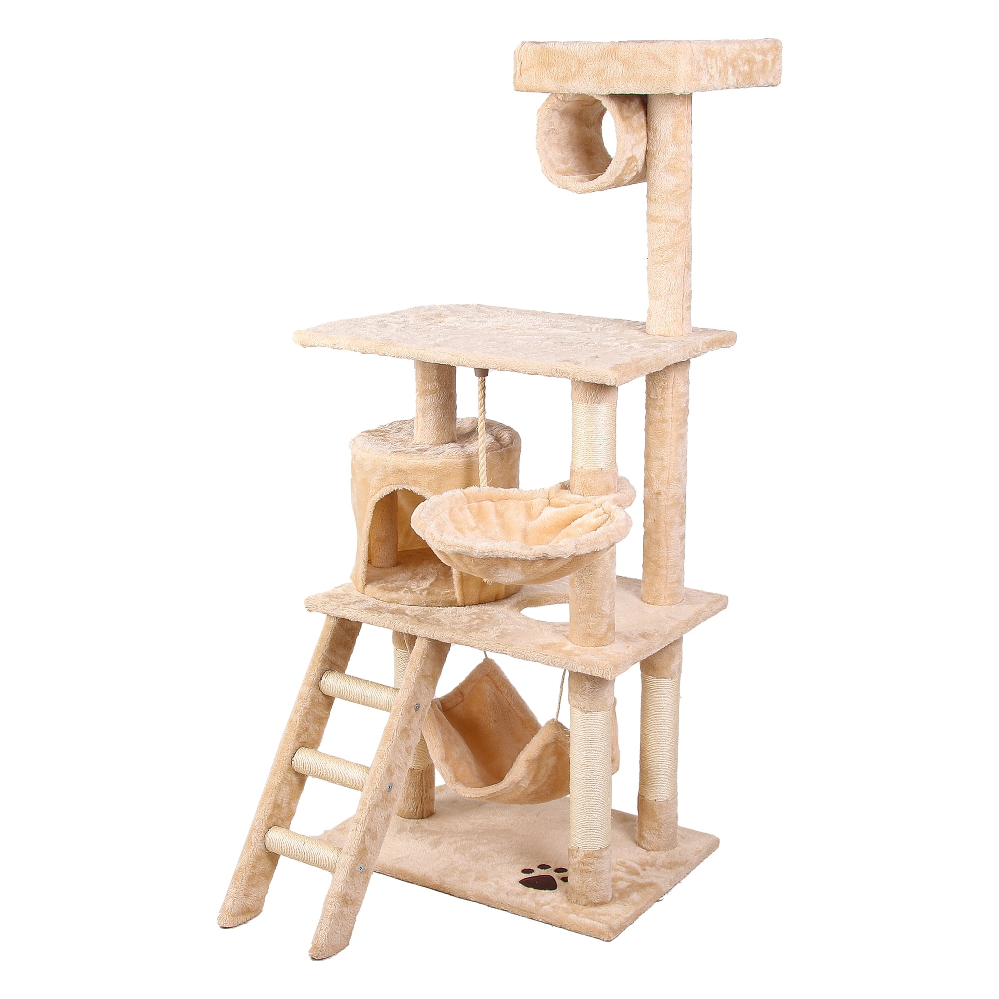 Pefilos 55" Cat Tree Furniture Cat Condo for Large Cats, Indoor Cat Tree Houses with Hammock, Kittens Tower for Adult Cats and Pets, Beige Pefilos 55" Cat Tree Furniture Cat Condo for Large Cats, Indoor Cat Tree Houses with Hammock, Kittens Tower for Adult Cats and Pets, Beige