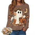 thumbnail image 2 of Duqingm Halloween Sweatshirts for Women Ghost Oversized Crewneck Sweatshirt Cute Pumpkin Graphic Fleece Pullover,XL, 2 of 6