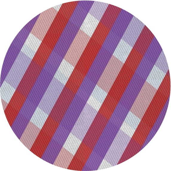 Ahgly Company Indoor Round Patterned Burnt Pink Novelty Area Rugs, 6' Round