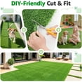 thumbnail image 5 of Realistic Artificial Grass Rug Indoor Outdoor with Drainage Holes, Pet-Friendly Fake Turf Mat for Garden Lawn Balcony Patio Backyard Wedding Christmas Decoration, 3FT x 5FT, 5 of 10