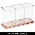 thumbnail image 2 of mDesign Plastic Organizer Cup Holder for Home Office Storage - Clear/Rose Gold, 2 of 6