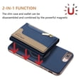 thumbnail image 3 of Allytechgroup 2-in-1 Magnetic Wallet Case for Apple iPhone 8 Plus/7 Plus, Detachable Card Holder with Zipper Pocket RFID Blocking Kickstand PU Leather Protective Flip Cover with 6 Slots, Darkblue, 3 of 6