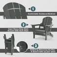 thumbnail image 6 of TORVA Folding Adirondack Chair, Fire Pit Chair,Patio Outdoor Chairs All-Weather Proof HDPE Resin for BBQ Beach Deck Garden Lawn Backyard, Gray, 6 of 8